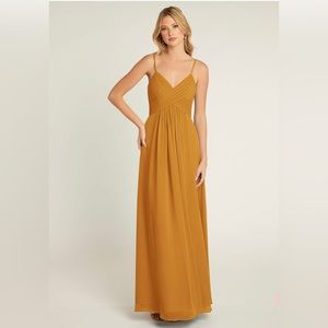AZAZIE Bridesmaid Dress - Style SHANNON in Butterscotch size A12
